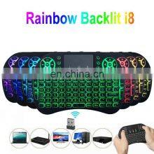 2020 Hot Selling Backlight 2.4GHz i8 Mini Wireless Keyboard Touch Pad i8 Air Fly Mouse Backlit Keyboard for Android tv Box thumbnail-4