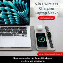15W 3 IN 1Desktop Smart Watch Earbuds Charging Pad Phone Magnetic Wireless Charger Laptop Pad For Tablet Holder Bag thumbnail-6