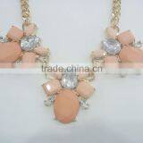 FASHION PINK TONE STATEMENT NECKLACE EARRING SET thumbnail-2