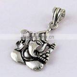 Plain Silver Oxidized Lord Ganesh Silver Pendant, 925 Silver Jewellery, Sterling Silver Jewellery thumbnail-3