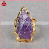 Natural Rough Stone Arrowhead Amethyst Ring thumbnail-3