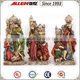 8.9" king with shepherd resin figurine in front of castle for Christmas