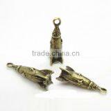 Antique Bronze Double Sides and 3D Rtro Metal Rocket Charms thumbnail-1