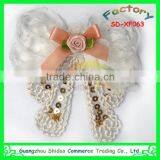 White butterfly design chiffon flower with sequin decoration chiffon lace flower for women garment