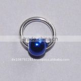 Nail piercing nail dangle 925 sterling silver / blue