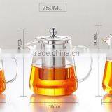 FDA Certified Borosilicate Glass Tea Pot With Stainless Steel Filter thumbnail-3