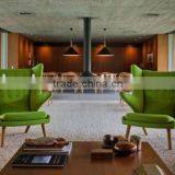 Comfortable Hans J Wegner Inspired Papa Chair With Ottoman thumbnail-4