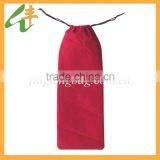 Red Plain Cheap Good Drawstring Gift Hessian Bag