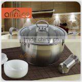 Capsulated bottom kitchen cookware stainless steel stock pot and sauce pot