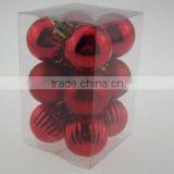 30MM Red Plastic Xmas Decoration Ball thumbnail-1