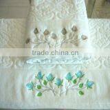 100% Cotton Embroidered Towels Sets thumbnail-1