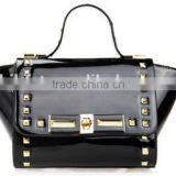 Superior Lacquer Leather Youth Clinch Bolt Style Fasion Handbag thumbnail-3