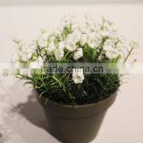 Plastic Artificial Potted Bonsai Flower Baby's Breath Plant for Festive Decor thumbnail-3