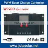 10A 20A 12V 24V Auto PWM Solar Controller WP20D With USB and LCD