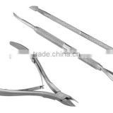 3PCS Stainless Steel Nail Cuticle Scissors Spoon Pusher Cutter Nipper Clipper Cut Set