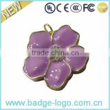 Elegant Purple Soft Enamel Pendant with Crystal