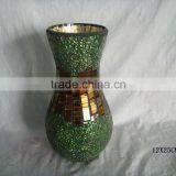 GREEN MOSAIC GLASS VASE IN D12 X H 25 CM thumbnail-1
