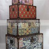 Vintage Decorative Wooden Storage Trunk Box