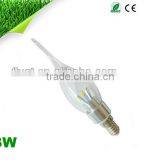 COB 3W 6500K 270Lm Led Candle Bulb Light With 2 Yrs Warranty