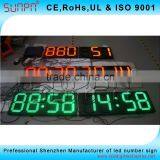 European Led Time and Temp Sign With GPS 8inch