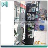 Rotating Display Stand for Mobile Accessories Folding 4 Panel Pegboard Display Unit Cell Phone Case Spinner Rack With Hooks thumbnail-2