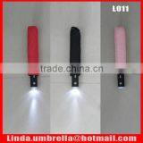 [L011]New Arrival, 3 Folding Automatic Open&close LED Umbrella With Torch Handle thumbnail-1