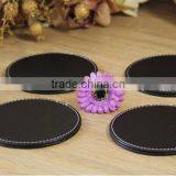 Boshiho Black PU Leather Coaster for Tea or Sundries