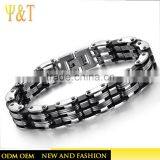 2016 Latest Men's Motorcycle Chain Stainless Steel Biker Bracelets From China Factory thumbnail-1