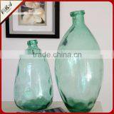 Wholesale Home Decoration Green Clear Tall Glass Vase Handmade Bubble Process Glass Flower Bottle thumbnail-2