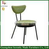 2016 New model dining room hotel chair fabric with steel legs