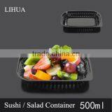 PS Black Base BOPS Clear Lid Plastic Take Out Food Container Box for Sushi,Salad,Fruit,Vegetable,Dessert,Cold Dish Packaging thumbnail-2