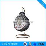 Synthetic Outdoor PE Rattan Round Wicker Swing Chair Furniture thumbnail-1
