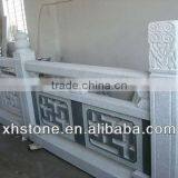 Outdoor Black Stone Railing With Carving Flowers thumbnail-1