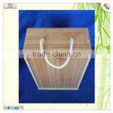 Double Bottles Packaging Unfinished Decorative Bamboo Wooden Wine Boxes thumbnail-3