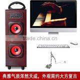 2017 New Design Quadrate Shape Loudspeaker, Wireless Plug-in Card Retro Stereo Bluetooth Speaker Box thumbnail-3