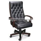 Leather Antique Wood Office Chairs thumbnail-1