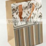 Printed Foldable Gift Bag With Stripe Patterns/ Shopping Paper Bag