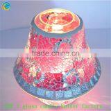 purple mosaic candle holder glass shade