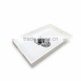 Black Skull White Lacquer Tray thumbnail-1