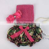 2015 Adorable Baby Diaper and Crochet Tube Top3 Sets , Satin Baby Bloomers, Baby Ruffle Bloomers thumbnail-3