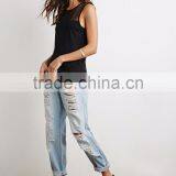 2017 Women's Sleeveless Low Armhole t Shirt Casual 100 Cotton Tank Top thumbnail-2