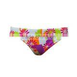 One Shoulder Ladies Bra Set Flowers Pattern Plastisol Printing Mature Women Bikini Beach Suit thumbnail-3