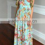 ShiJ 2017 Summer Latest Backless Floral Print Women Long Chiffon Maxi Dresses thumbnail-1