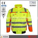 High Visibility 3M 8906 Waterproof Pilot Coat hi Vis Wear Safety Bomber Jacket