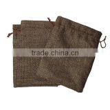 Burlap Jewelry Bags Drawstring Rectangle Coffee 17cm x 12.5cm thumbnail-3