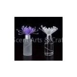 Cylindrical Cube Frosted Glass Reed Diffuser With Colored Sola Flower 100ml TS-GRD03