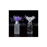 Cylindrical Cube  Frosted Glass Reed Diffuser with Colored Sola Flower 100ml TS-GRD03