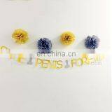 Bachelorette Party Bridal Shower Glitter Paper Hen Party Same Penis Forever Banner thumbnail-2