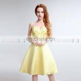 New Arrival Beads Sweetheart Sleeveless Yellow Party Dress Short Ladies Cocktail Dresses thumbnail-5