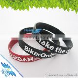 Promotional Screen Printing Rubber Black Memorial Silicone Bracelets